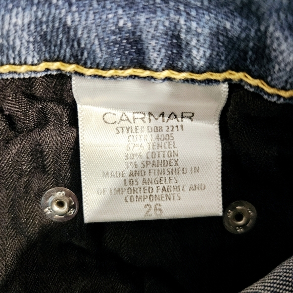 Carmar Ripped Tear Distressed Skinny Jeans - Picture 7 of 8